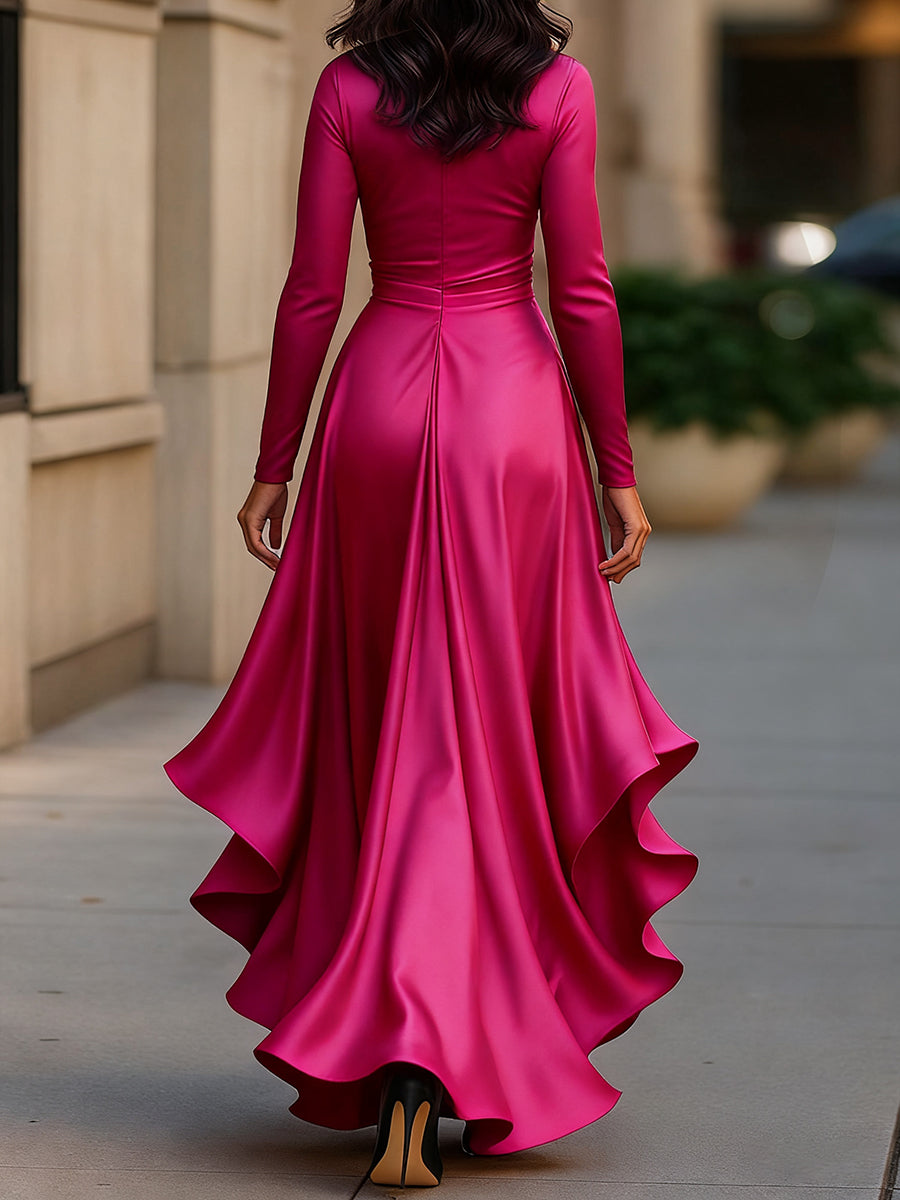 Bina™ | Abito Lungo Elegante in Raso