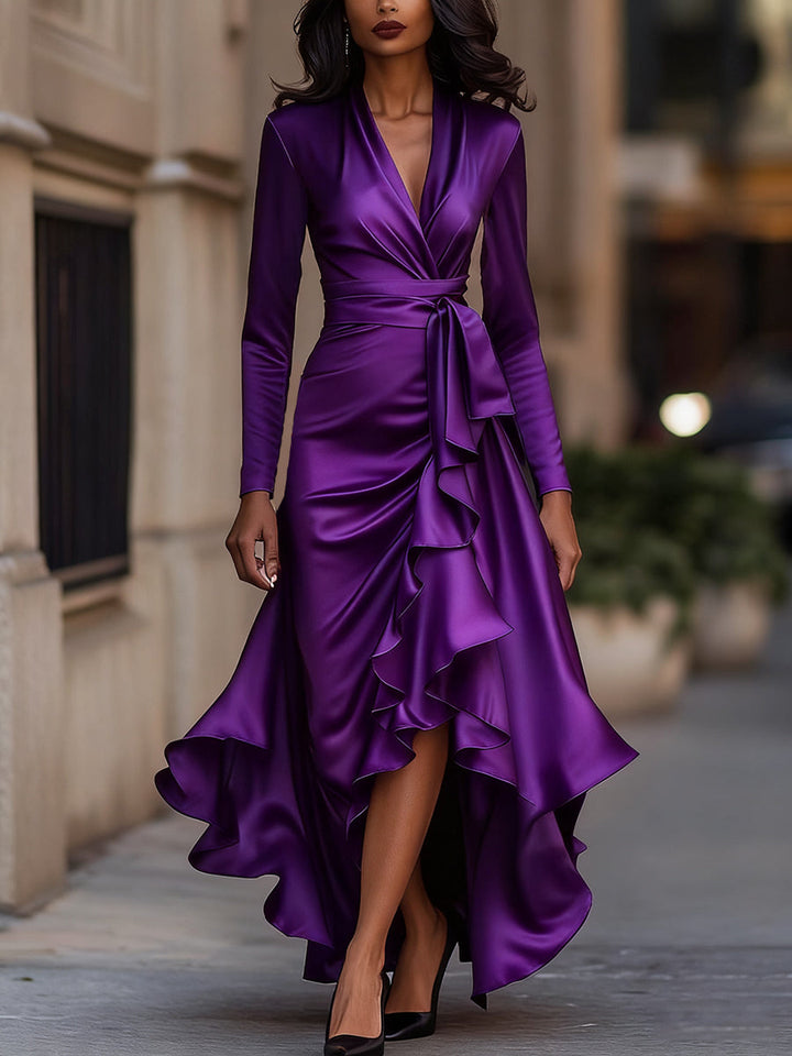 Bina™ | Abito Lungo Elegante in Raso