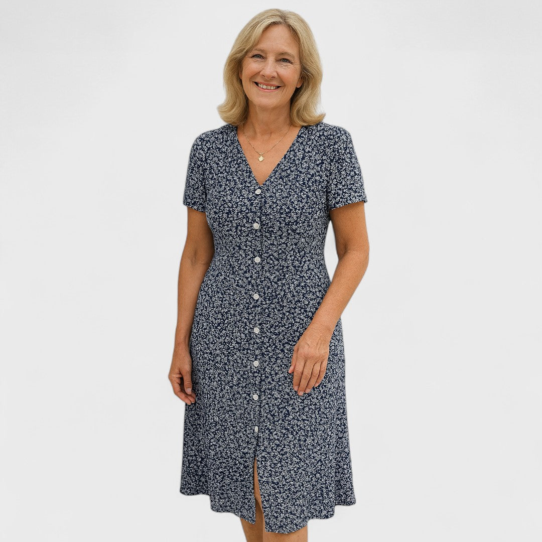 Cavell – Abito con bottoni e scollo a V