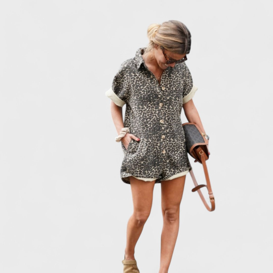 Nonette - Abito camicia con stampa leopardo