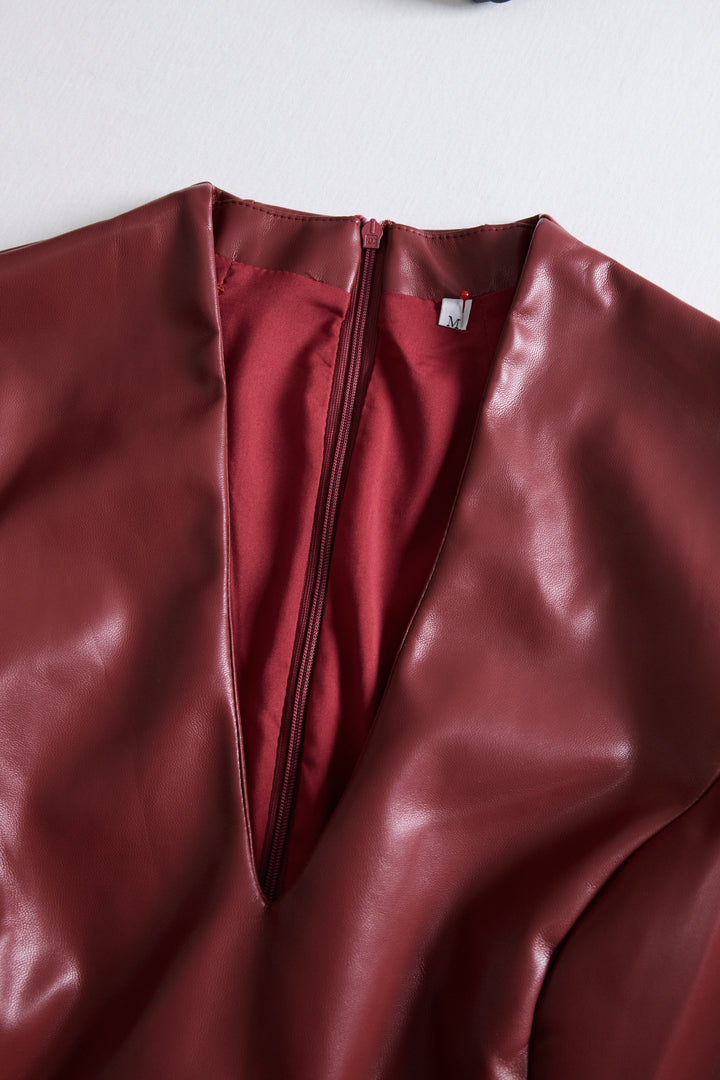 Zavelli™ | Elegante Abito Bodycon in Pelle Nera